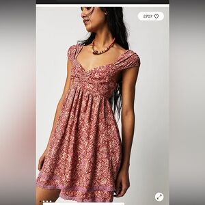 Free People Pink Floral Mini Dress
